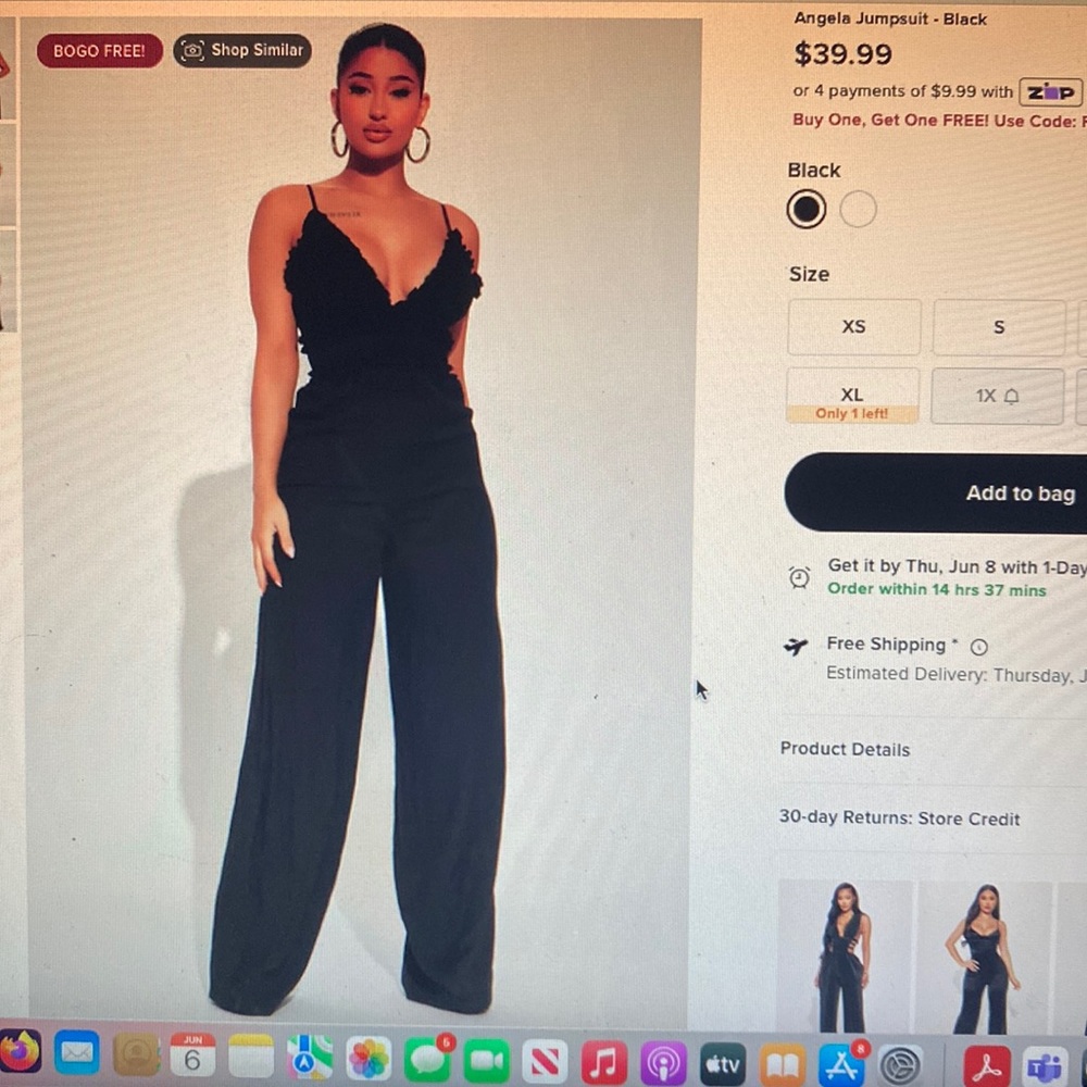 Ángela Jumpsuit - Black XL